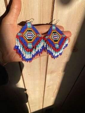 Handcrafted Multicolor Beaded Fringe Earrings - Women Jewelry